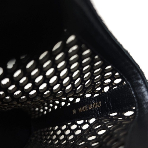 Pierre Hardy Sacai Womens Duck Boots Black Suede Leather Mesh Runway Heeled 38 8 - Picture 9 of 9